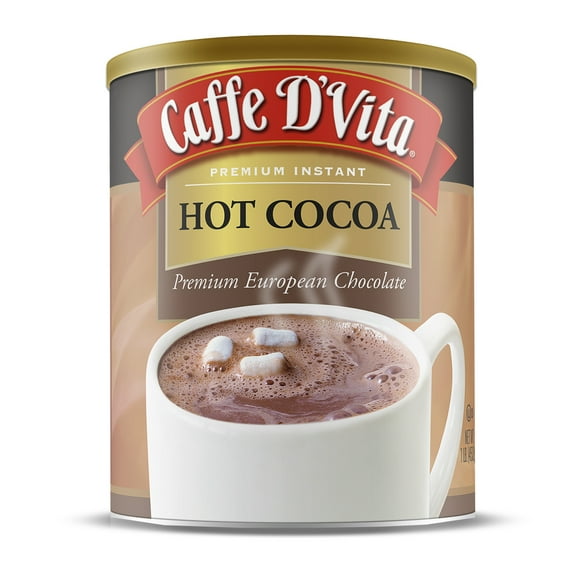 (6 Pack) Caffe D'Vita Premium Hot Cocoa, 6-16oz Canisters. Instant Powder Mix