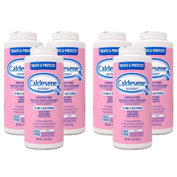 6 Pack - Caldesene Medicated Protecting Powder for Chafed Skin, Treats & Prevent Diaper Rush, 5 OZ
