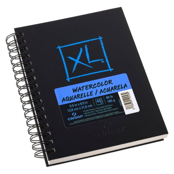 Canson XL Hardcover Watercolor Pad, 5.5" x 8.5", 6 Pack