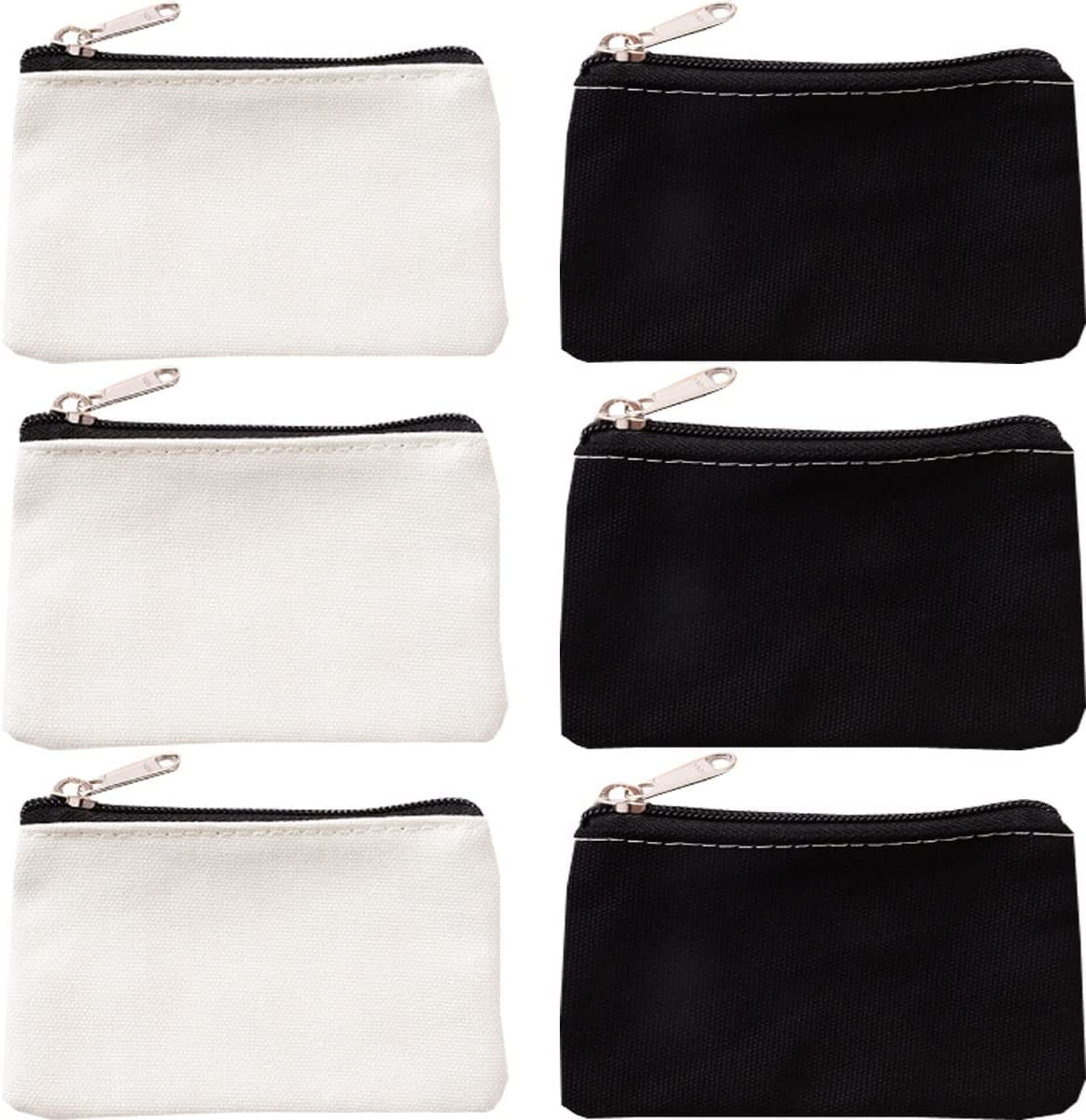 6 Pack Canvas Zipper Bags Small Makeup Bags Lipstick Cosmatic Organizer Small Storage Pouch Carrying Purse White Black Small 3 1 X 5 1 8e83eb77 E431 408c 8c88 6d032b6ca936.28b2362e3f681bf7c2bb6a7d00ba5a23