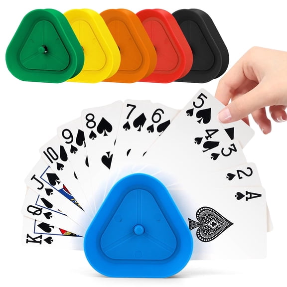 6-Pack Card Holder for Playing Cards Triangle Shaped Little Hand Palying Card hoders for Poker, UNO & Game Nights Travel-Friendly Organizer for Seniors Little Hand or Arthritis Hand