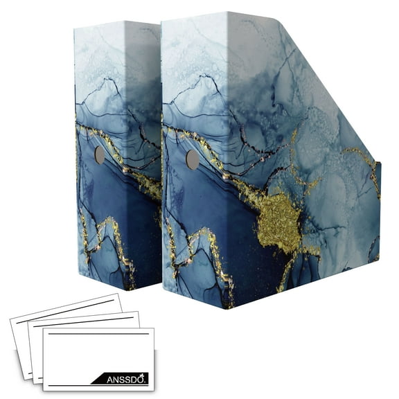 6 Pack Cardboard Magazine File Holder, Premium File Holder Organizer for Desk, Book Bins or Paper Storage Organizer