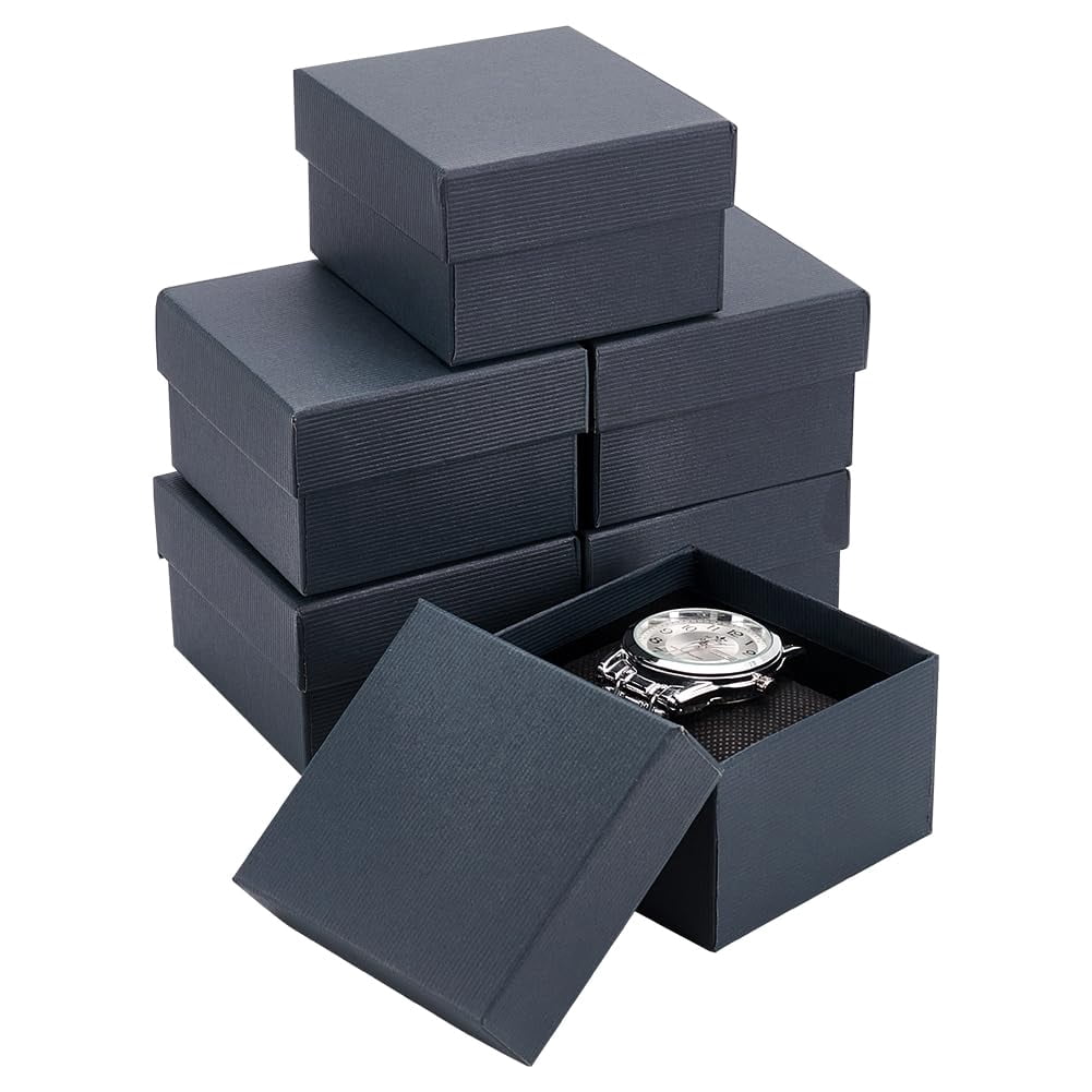 6 Pack Cardboard Watch Storage Gift Box 3.2x3x2inch Rectangle Present ...
