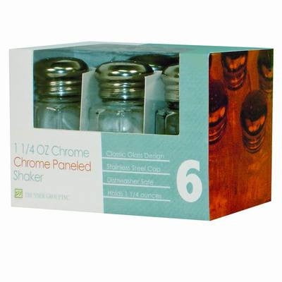 6 Pack Case Glass Salt and Pepper Shaker Restaurant Dispenser Table Bottle Set