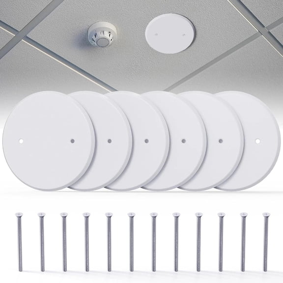 6-Pack Ceiling Cover Plate, 5 Inch round Outlet Covers Plate for 3-1/2 Inch Elec