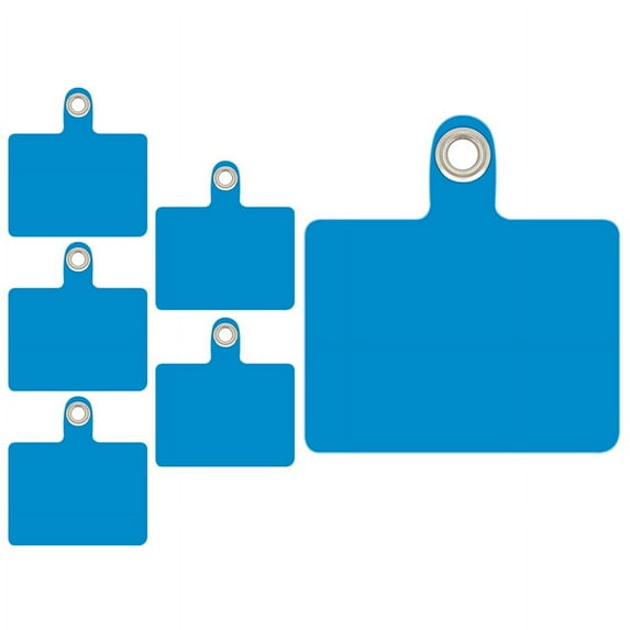 6 Pack Cell Phone Lanyard Tether, Universal PVC Wrist Phone Lanyard Phone Strap Patch Pad with Metal Ring Compatible with Most Smartphones (Blue)