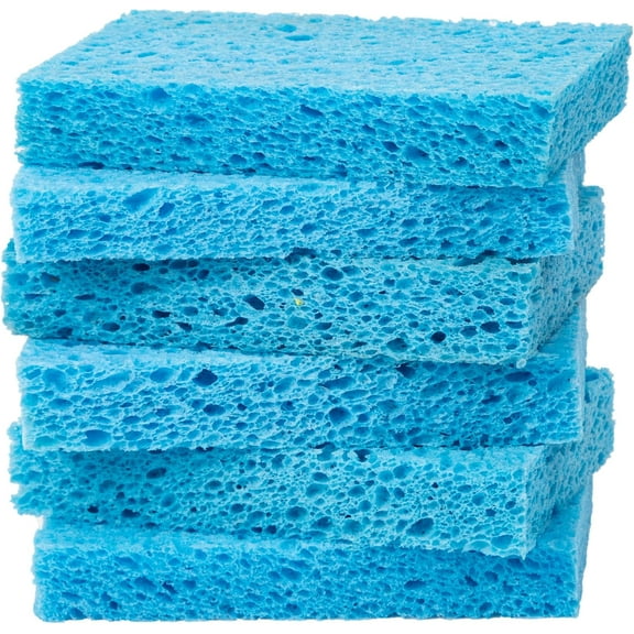 6 Pack Cellulose Sponges,Heavy Duty Scrub Kitchen Sponge,Clean Tough Messes Without Scratching Sponges Kitchen