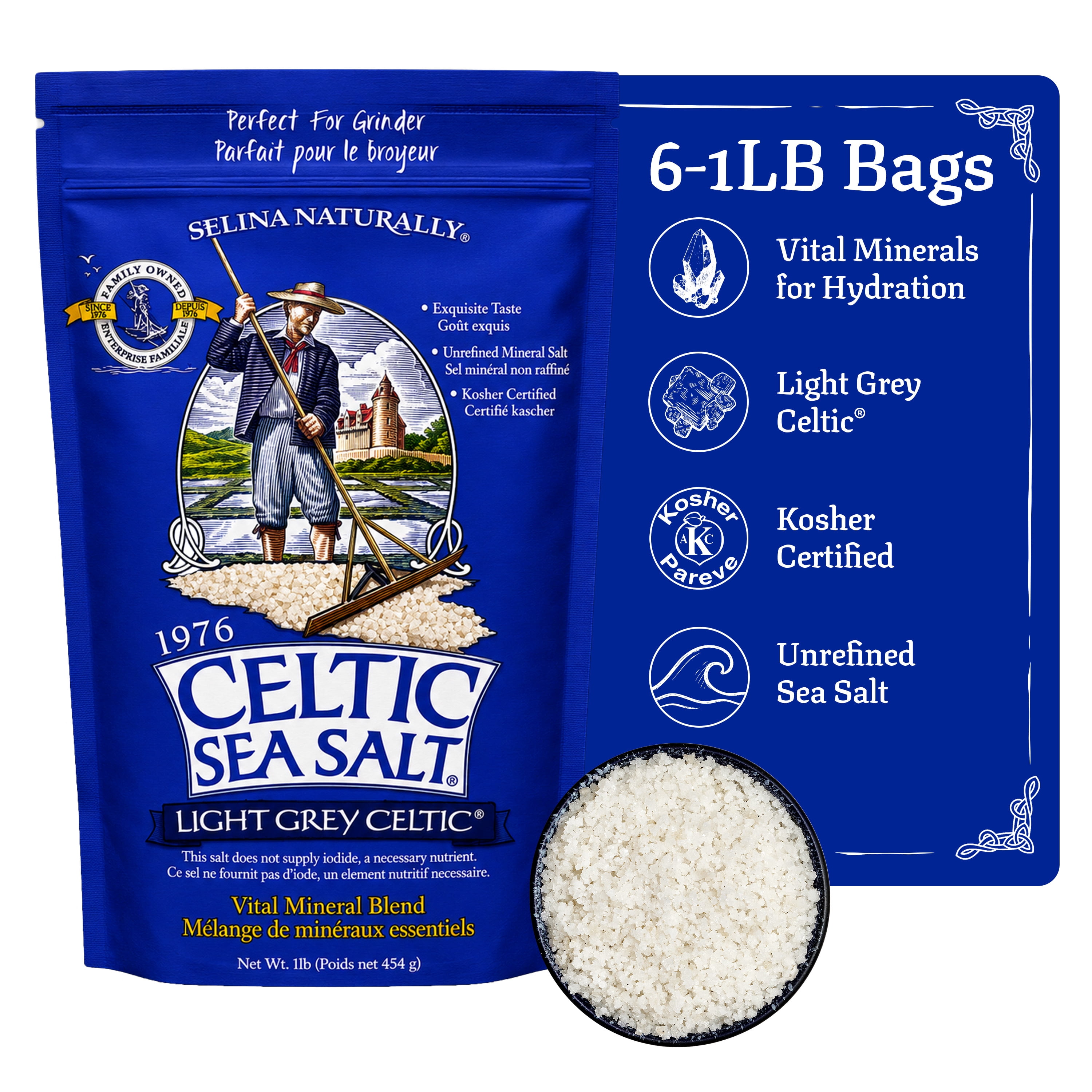 Celtic Sea Salt, Sea Salt, Kosher Certified, 16 oz - Walmart.com