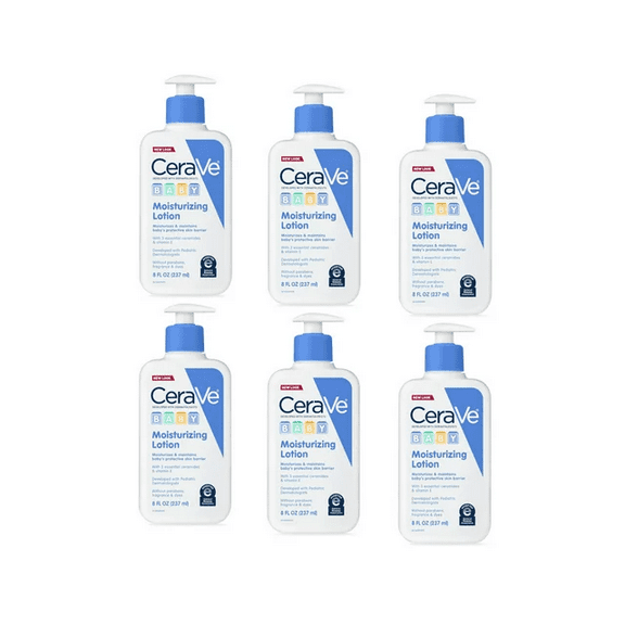 6 Pack CeraVe Baby Lotion, Paraben and Fragrance Free, 8 Ounce