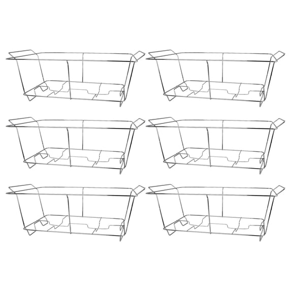 6 Pack Chrome Frame Chafing Wire Rack Dishes for Events, Parties, Wedding, & Birthday Party Catering