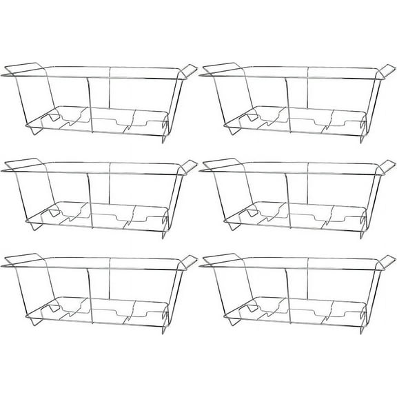 6 Pack Chafing Wire Rack Buffet Stand Chrome Frame for Events, Parties, Wedding, & Birthday Party Catering, Full Size Chafing Stand for Dish Serving Trays, Food Warmer Catering Supplies