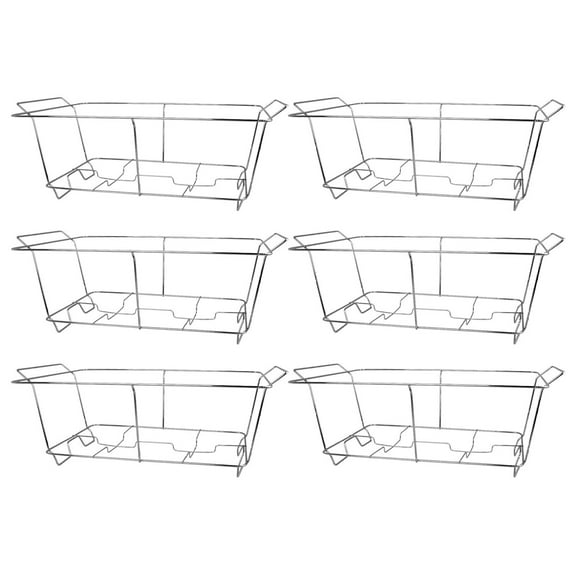 6 Pack Chafing Wire Rack Buffet Stand Chrome Frame for Events, Parties, Wedding, & Birthday Party Catering, Full Size Chafing Stand for Dish Serving Trays, Food Warmer Catering Supplies