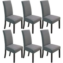 6 Pack Chair Covers for Dining Room, Stretch Chair Protector Slipcovers, Grey
