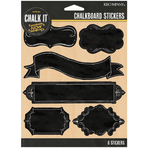 6 Pack Chalk Chalkboard Stickers, Reusable Writable Labels for Jars, Gifts, DIY Projects, Home, Office, Classroom, Easy Peel, Stick, Perfect for Organizing, Decorating, Personalized Use