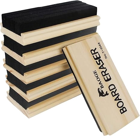 6 Pack Chalkboard Erasers Premium Wool Felt Eraser Dustless Wood Chalk ...