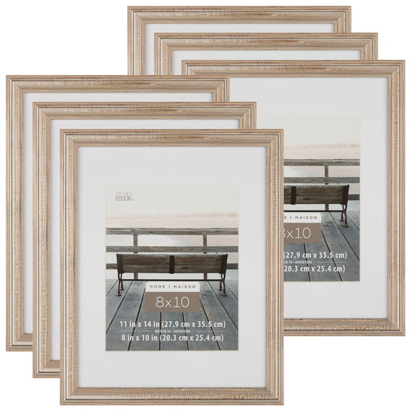 Studio Decor Champagne 8" x 10" Frame with Mat, Home, 6 Pack
