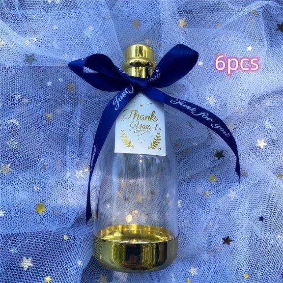 6-Pack Champagne Bottle Candy Box - Wedding, Birthday & Party Favor Packaging Set