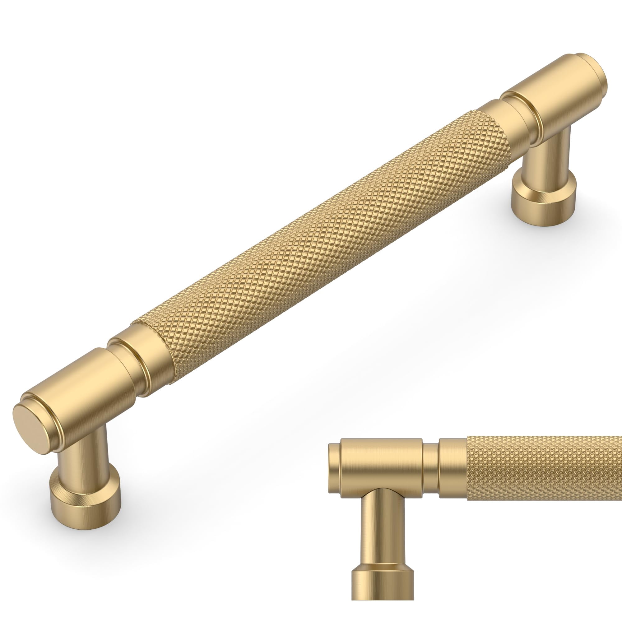 6 Pack Champagne Bronze knurled Cabinet Pulls 5 Inch(128mm) Hole Center ...