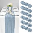 thumbnail image 1 of YMHPRIDE 35" x 157" Cheesecloth Dusty Blue Table Runner, 6 Pack, 1 of 7
