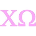 thumbnail image 1 of 6 Pack - Chi Omega (Officially Licensed Product) Size: 4", Color: Light Pink for Windows, Walls, Bumpers, Laptop, Lockers, etc., 1 of 1