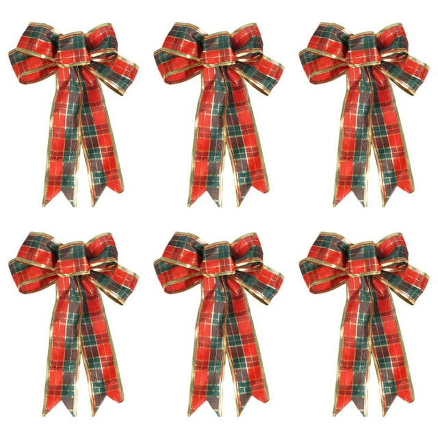 6 Pack Christmas Bows Outdoor Decorations,10.7"x8.5" Large Christmas