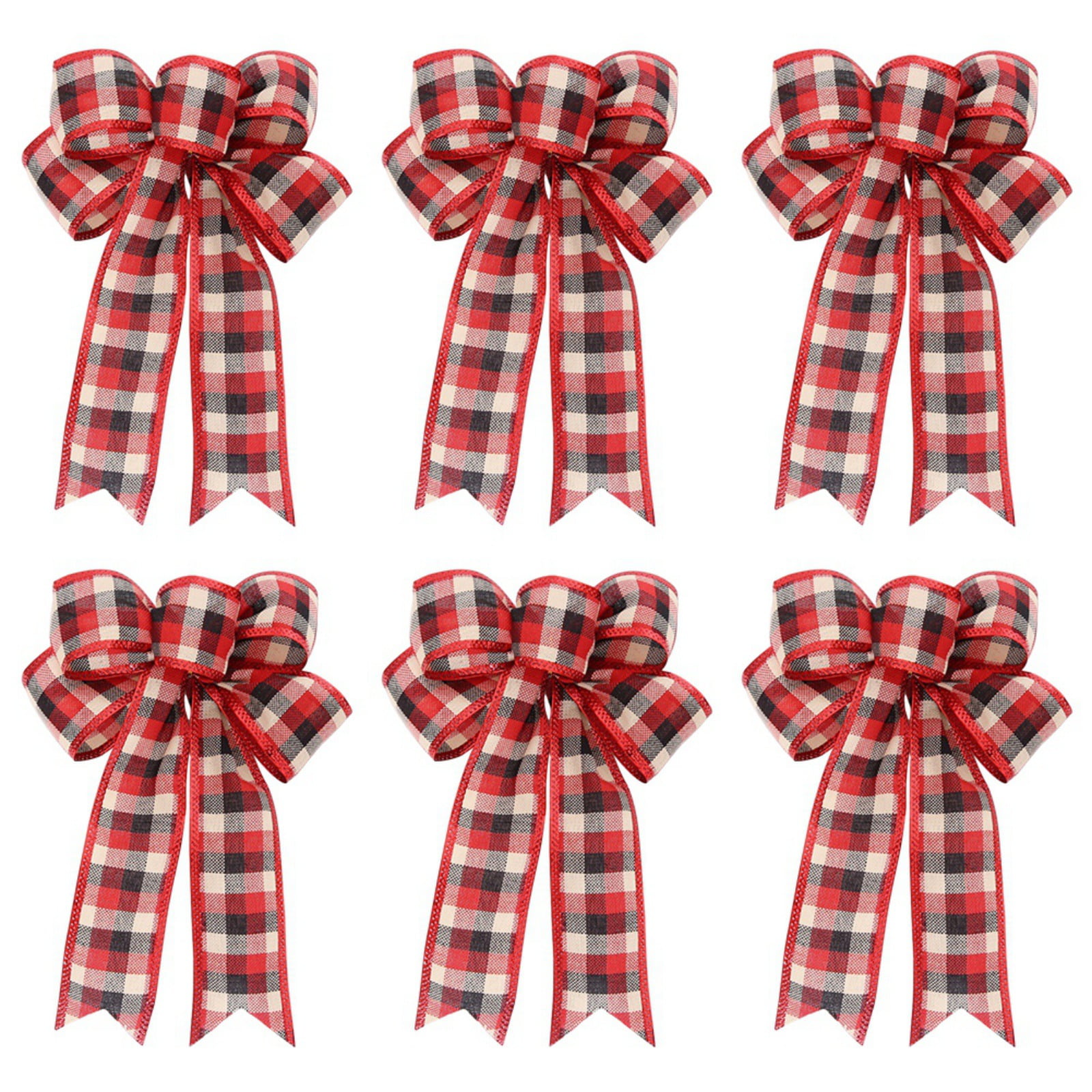 6 Pack Christmas Bows Outdoor Decorations,10.7"x8.5" Large Christmas