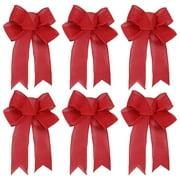 6 Pack Christmas Bows Outdoor Decorations,10.7"x8.5" Large Christmas Tree Bow, Wreath Bow for Xmas Home Front Door Decor
