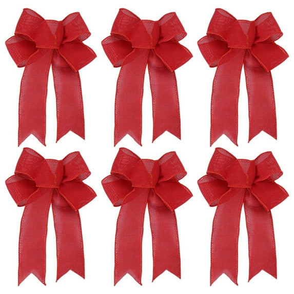 6 Pack Christmas Bows Outdoor Decorations,10.7"x8.5" Large Christmas Tree Bow, Wreath Bow for Xmas Home Front Door Decor