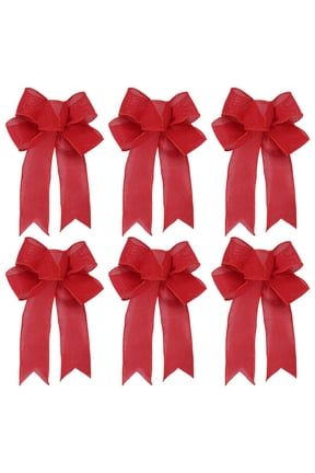 6 Pack Christmas Bows Outdoor Decorations,10.7"x8.5" Large Christmas Tree Bow, Wreath Bow for Xmas Home Front Door Decor