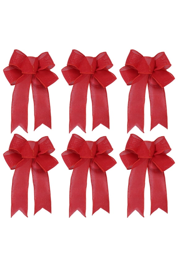 6 Pack Christmas Bows Outdoor Decorations,10.7"x8.5" Large Christmas Tree Bow, Wreath Bow for Xmas Home Front Door Decor