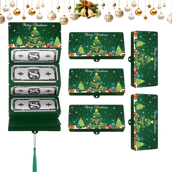 6 Pack Christmas Cash Gift Envelopes, 2026 New Christmas Money Holders with 10 Slots, Surprise Gift Card Holders Xmas Booklet for Cash