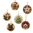 thumbnail image 1 of 6 Pack Christmas DIY Diamond Painting Ornament Kit, No Glue Pearl Rhinestone Sticker Craft Set for Kids Adults, Easy Holiday Tree Decorations & Party Favors Gift, 1 of 4
