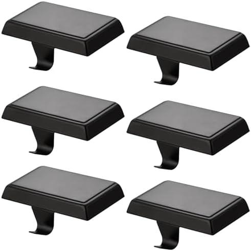 6 Pack Christmas Stocking Holders Ornament Hooks Mantel Weighted Stocking Hangers Metal Hanging Hooks Heavy Duty Stocking Holders Bases for Mantel Fireplace Party Decoration (Black, 6)