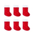 thumbnail image 1 of 6 Pack Christmas Stockings, 15.75 Inch Velvet Christmas Stocking with White , Xmas Hanging Stocking Decor for Fireplace Home Holiday Party, 1 of 5