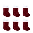 thumbnail image 1 of 6 Pack Christmas Stockings, 15.75 Inch Velvet Christmas Stocking with White , Xmas Hanging Stocking Decor for Fireplace Home Holiday Party, 1 of 5