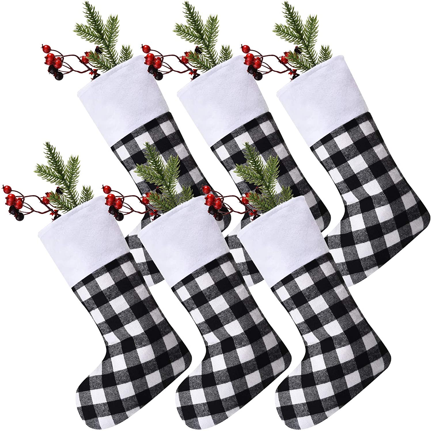 Northlight 20" Natural Green And Red Snowflake Applique Christmas Stocking With Blanket Stitching