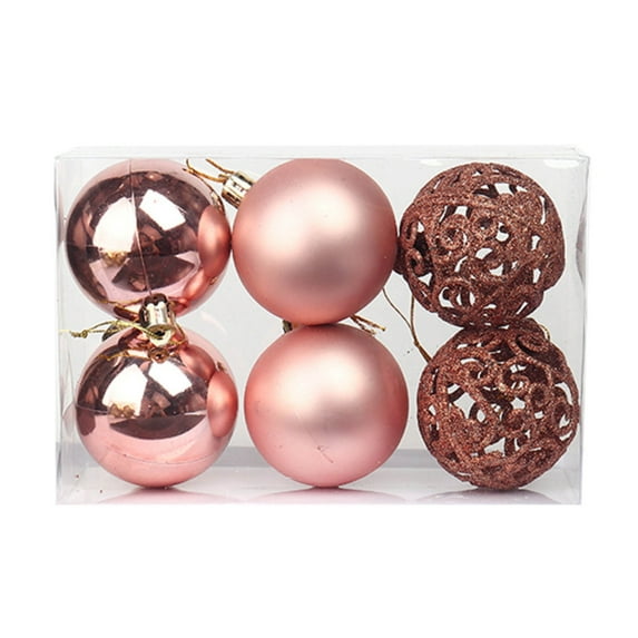 6-Pack Christmas Tree Ornaments - 8x8cm Plastic Hanging Decorations for Holiday Party, Home, Fireplace & Outdoor Decor