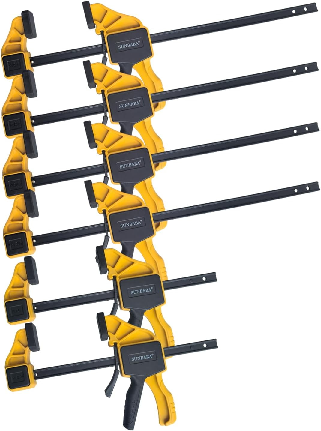 6 Pack Clamps for Woodworking 12”(4)&6”(2) Light Duty One-Handed F ...