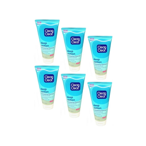 6 Pack - Clean & Clear Deep Action Exfoliating Cleanser, 5 Oz. Each