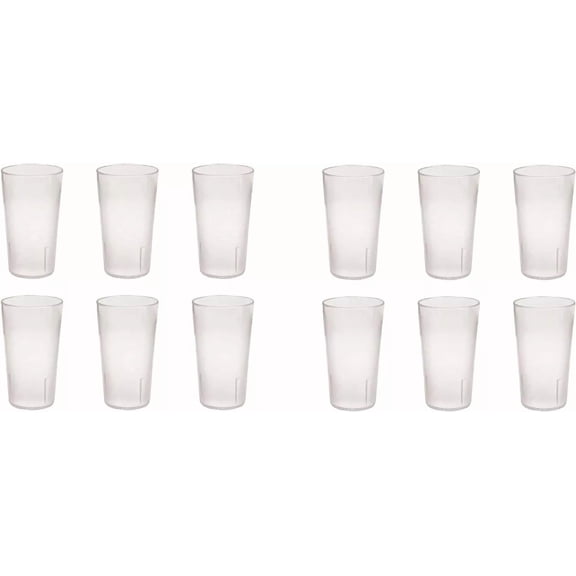 6 Pack Clear 12 Oz Break Resistant Plastic Drinking Cups Stackable Tumblers
