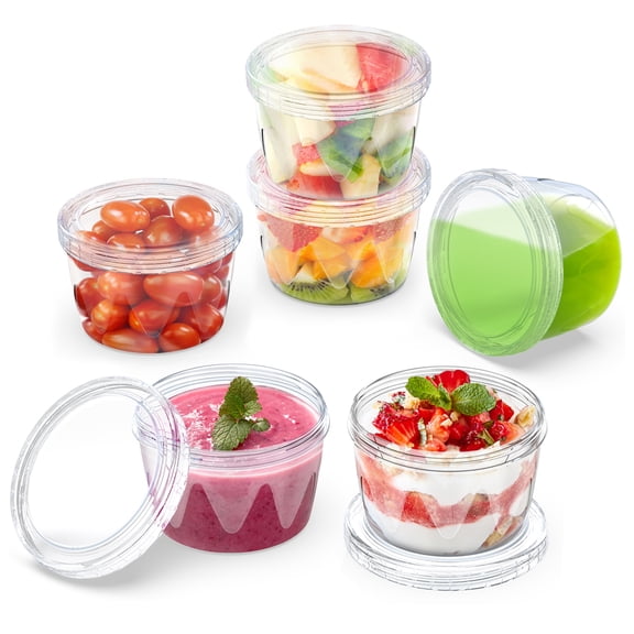 6 Pack Clear 17oz (502.75ml) PP Plastic Food Storage Containers, BPA-Free Reusable Meal Prep Containers