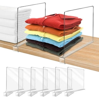 Hekmaden 6 PCS Acrylic Shelf Dividers for Closets, Clear Closet Shelf  Divider for Wooden Shelving, Shelf Organizer for Clothing and Purse, Fits