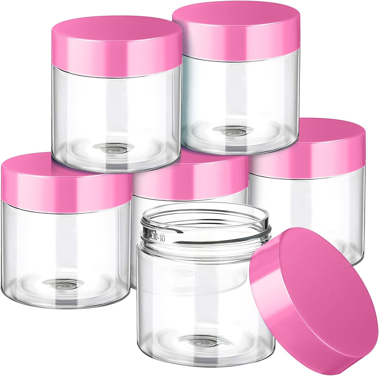 6 Pack Clear Container with Lids Small Plastic Jars