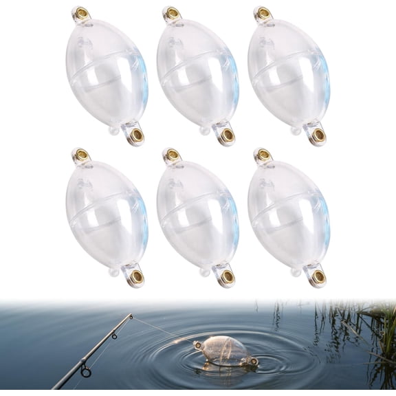 6 Pack Clear Fishing Bobbers, 95mm Adjustable Buoyancy Water Fillable Casting Bubble Floats for Distance and Precision