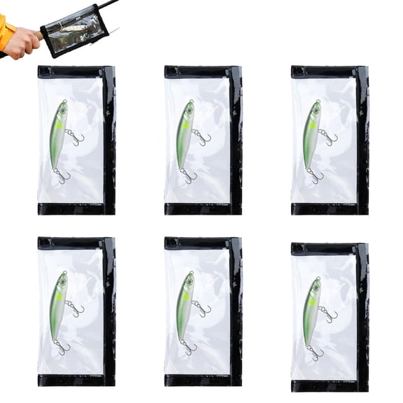 6-Pack Clear Fishing Lure Wraps with Hook-and-Loop Closure Tangle-Free Protection for Fishing lures,Clear Material for Quick Identification,Reusable Gear Wraps