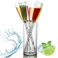 thumbnail image 1 of 6 Pack Clear Floating Champagne Flutes Acrylic Shatterproof Wine Glasses For Pool Party Outdoor Floating Cup Set Transparent（6 Cups + 1 Base）, 1 of 9