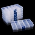thumbnail image 1 of 6 Pack Clear Jewelry Box Plastic Bead Storage Craft Container Earrings Organizer,Removable Grids Tool Boxes,Clutter-Free Storage, 1 of 9