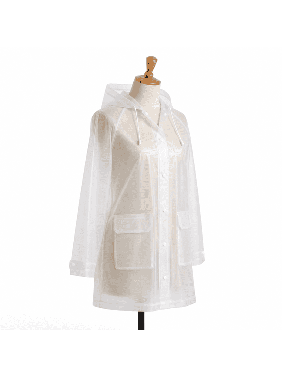 6 Pack Clear Lightweight Cheerleading Rain Jackets with Detachable Hood
