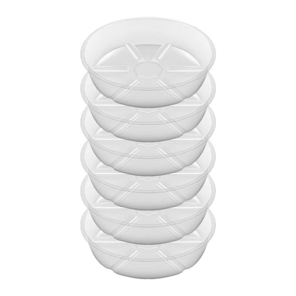 6 Pack Clear Plant Saucer 12 Inch Plastic Saucers Thicker Tray Flower Pot for Indoor Outdoor Garden