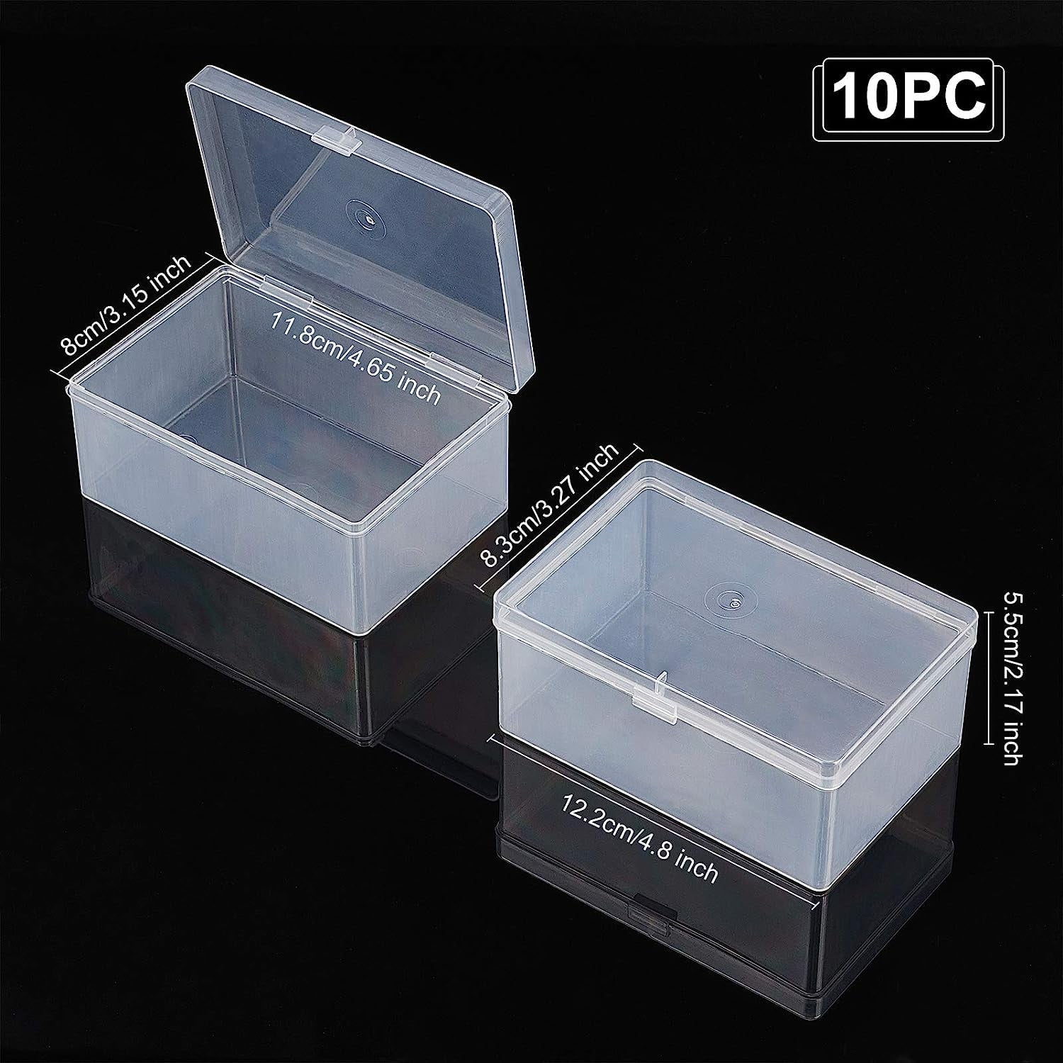 6 Pack Clear Plastic Beads Storage Containers Boxes with Lids Small ...